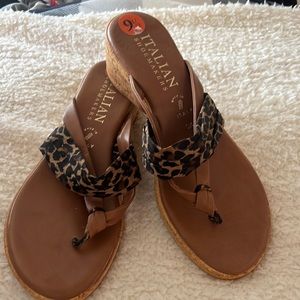 Leopard wedge Sandals